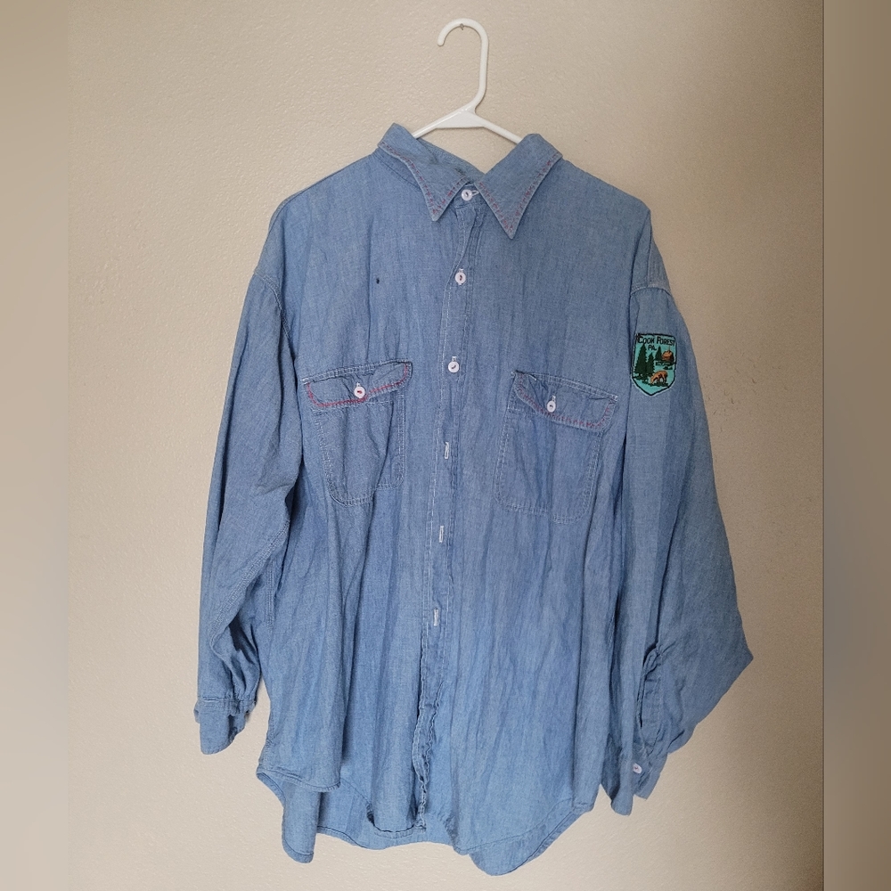 Big Mac JCPenny Denim Plus Size XXL Embroidered Button DownVintage